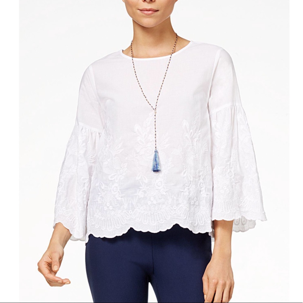 Stitched Linen Summer Top